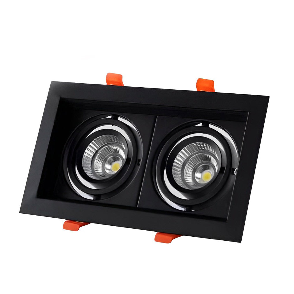 Ceiling Twin Light Rectangular Adjustable Recessed Spotlight