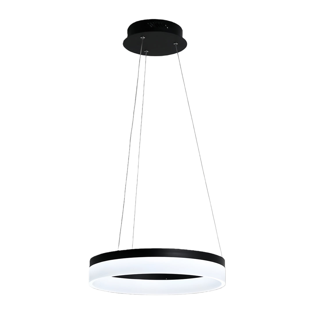 Black Ring Pendant Light Modern Aluminum LED Ceiling Light
