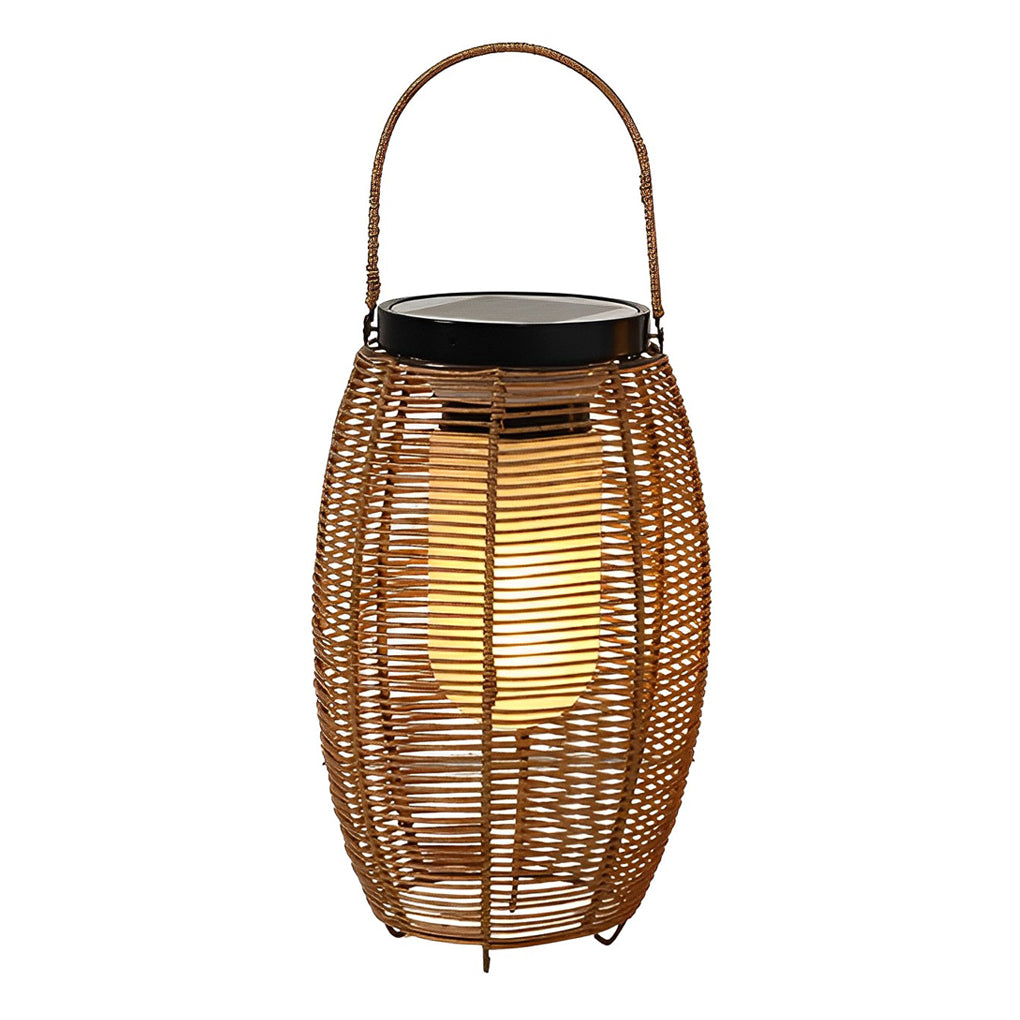 Outdoor Rattan Lanterns Portable LED Waterproof Solar Light