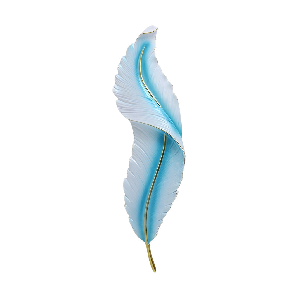 Feather Wall Light Modern Luxury LED White Resin Art Corridor Lamp