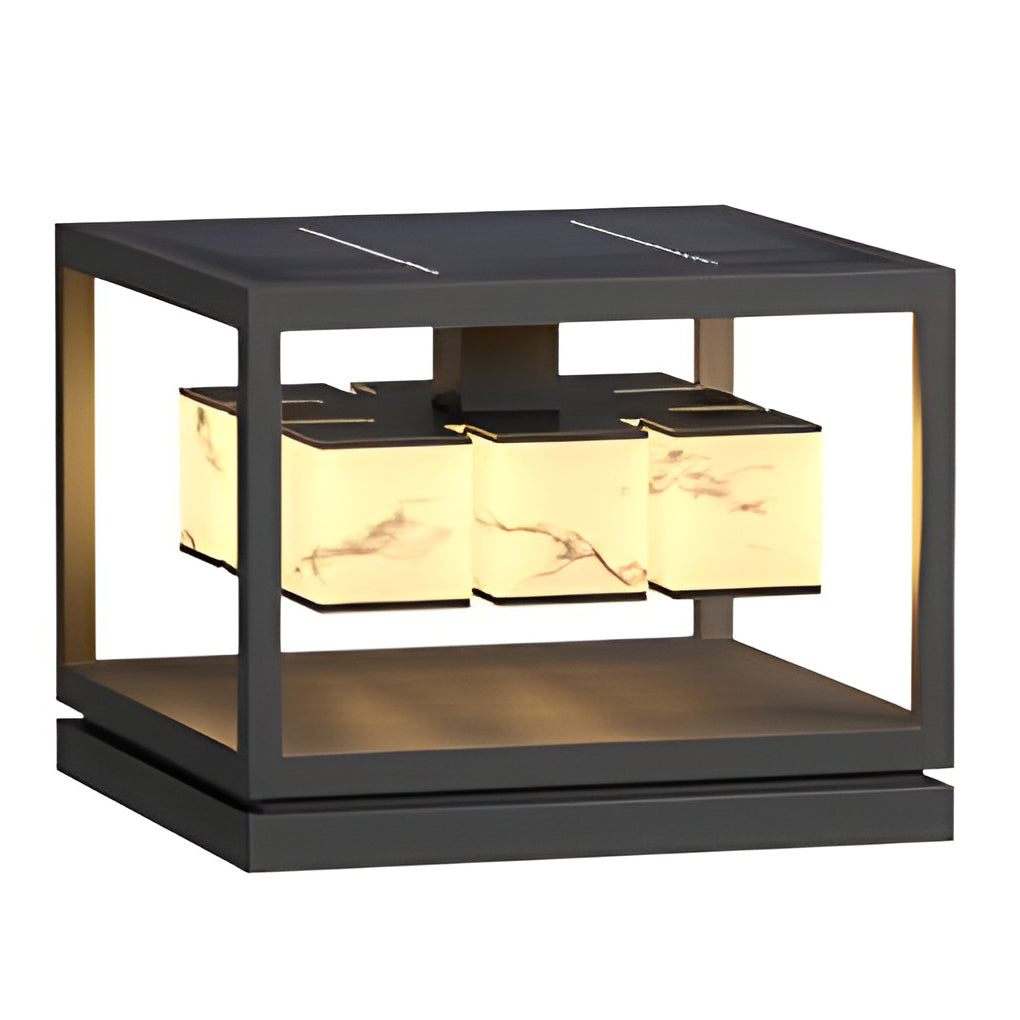 Brick Pillar Solar Lights Square Waterproof Metal Light