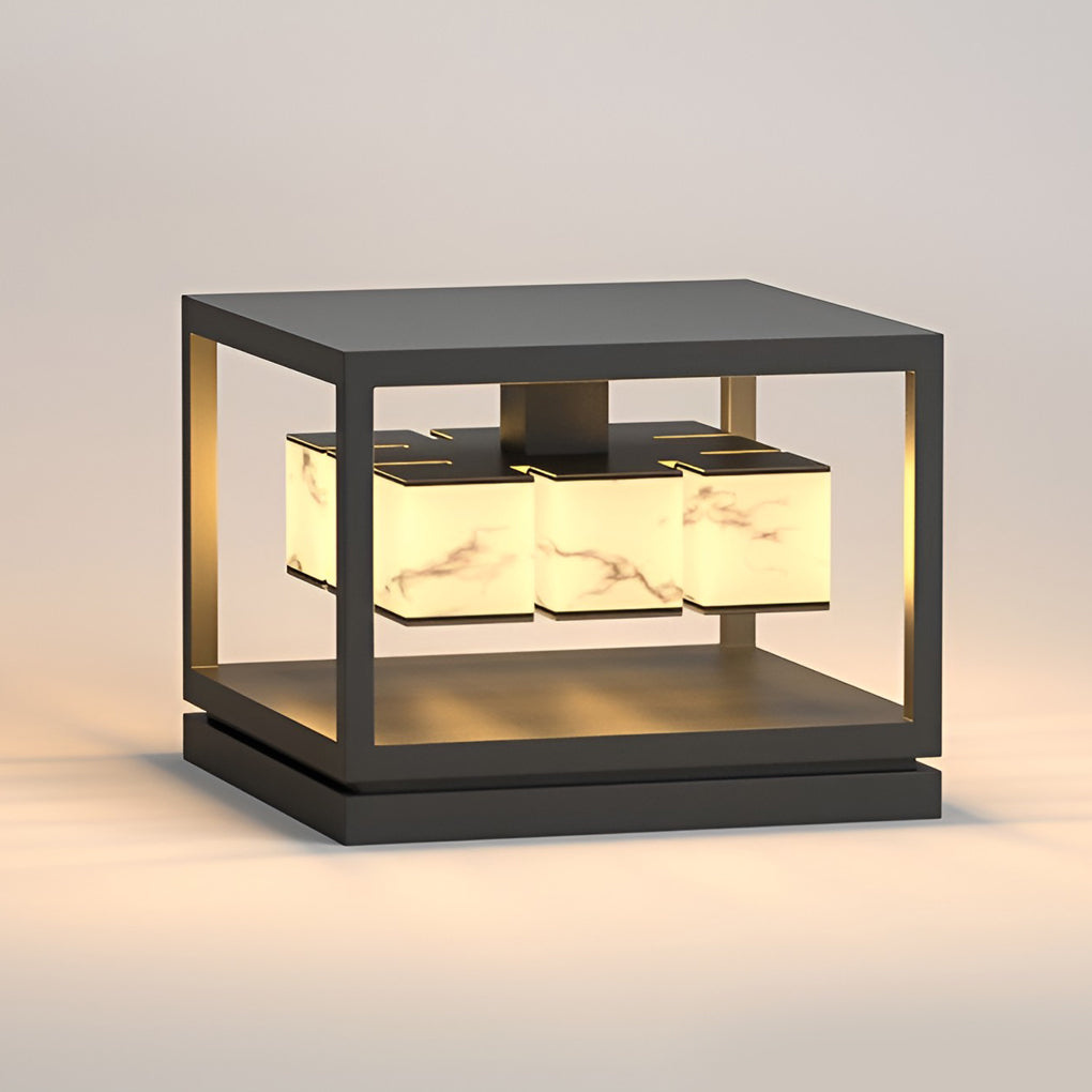 Brick Pillar Solar Lights Square Waterproof Metal Light