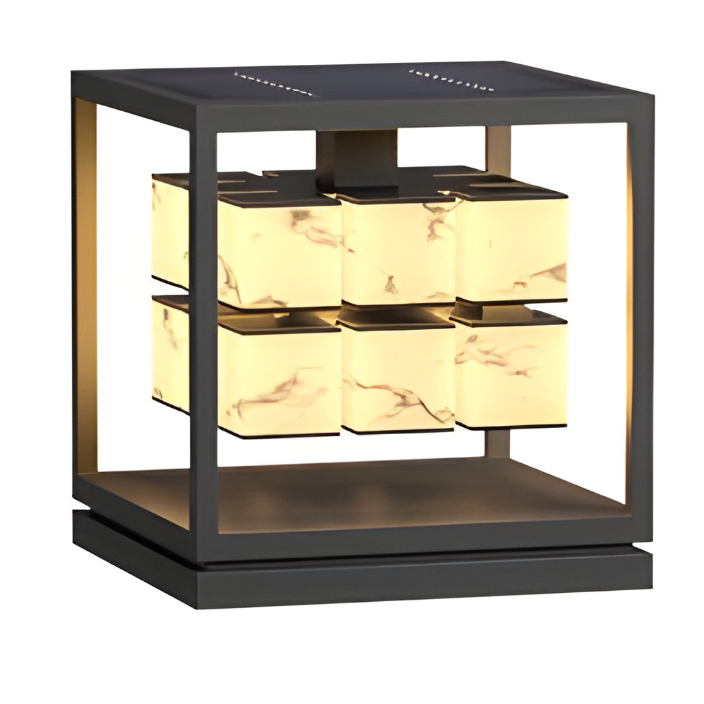 Brick Pillar Solar Lights Square Waterproof Metal Light