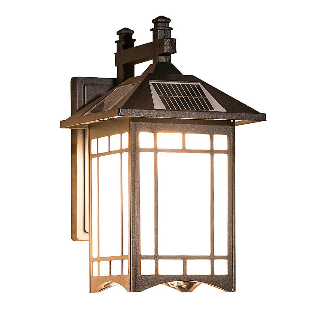 Lantern wall sconce retro LED die-cast aluminum glass lamp
