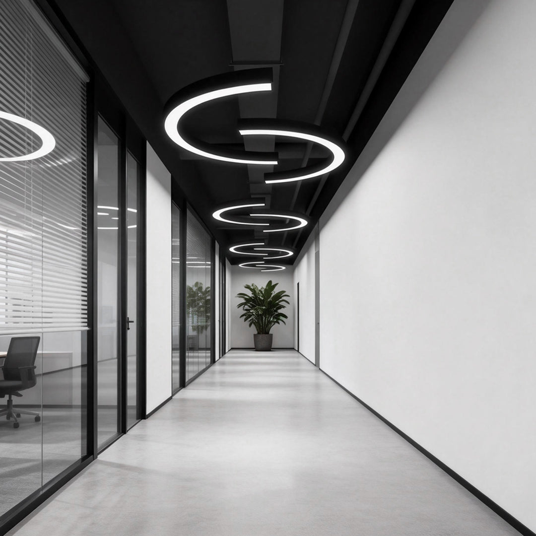 2-PCS C Shape Pendant Light Minimalist Arc Linear Commercial Light
