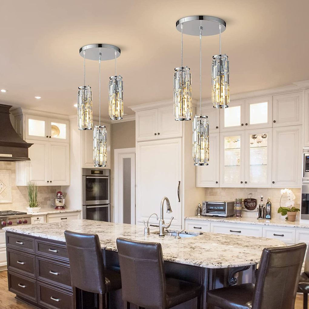 Mini Crystal Pendant Light Creative Art Crystal Island Ceiling Light