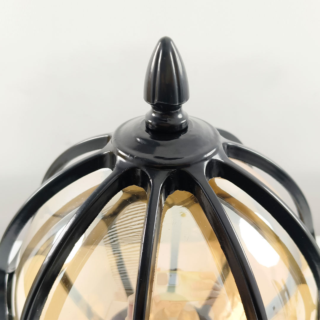 Outdoor Globe Pillar Lights Retro Glass Globe Copper Fence Post Light