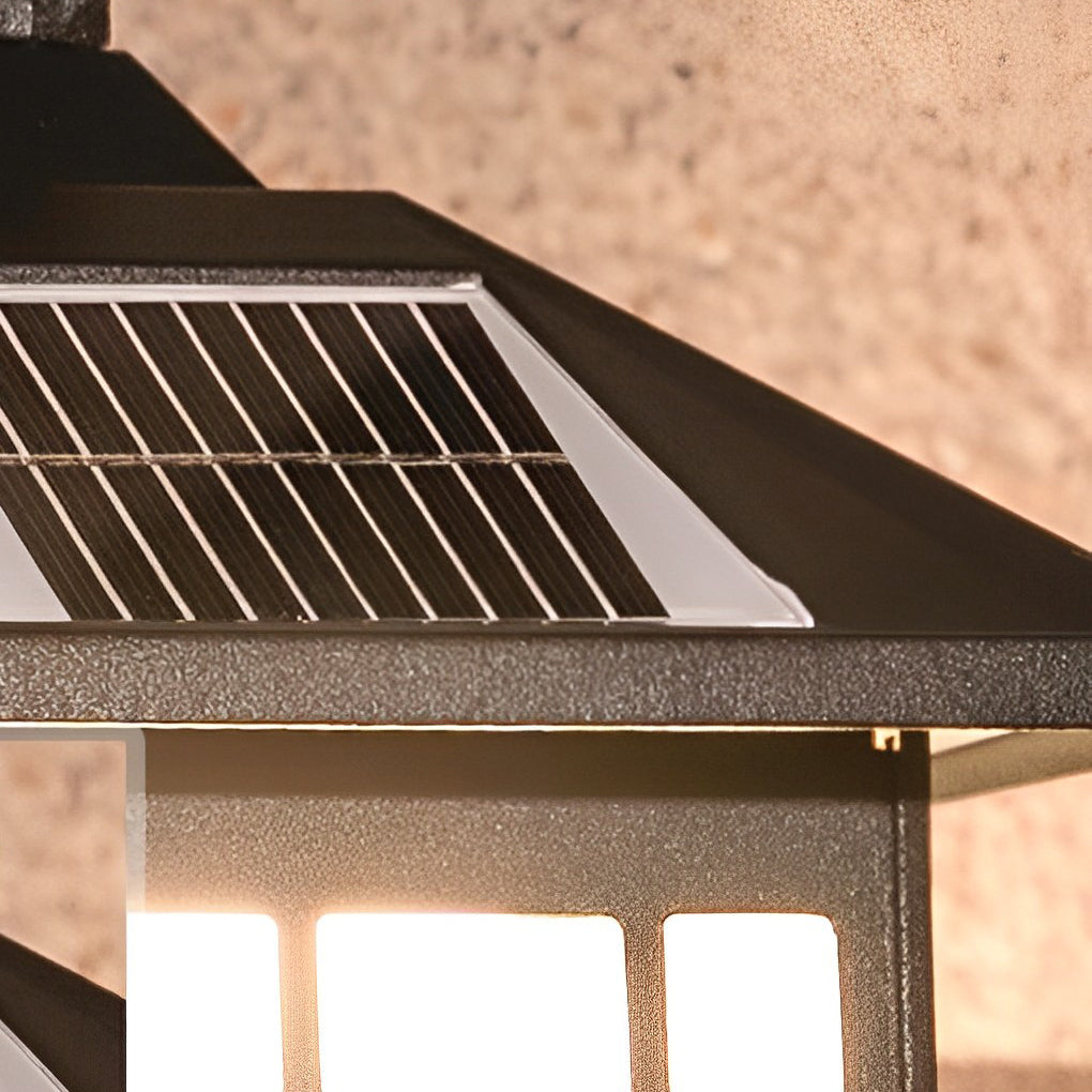 Lantern wall sconce retro LED die-cast aluminum glass lamp