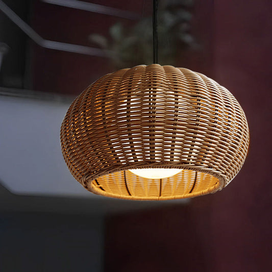 Rattan Outdoor Pendant Light Modern Waterproof Lights