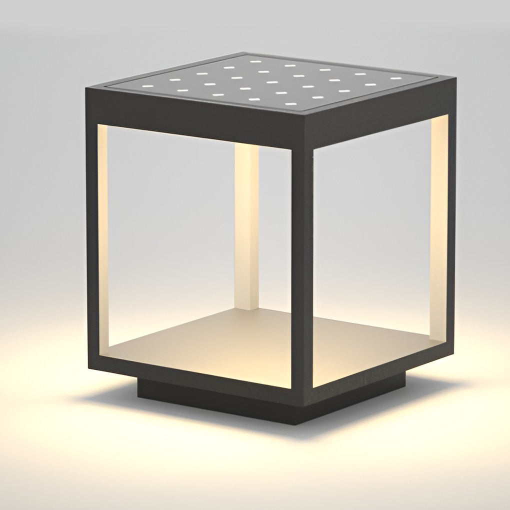 Concrete Pillar Lights Modern Open-Frame Square LED Light