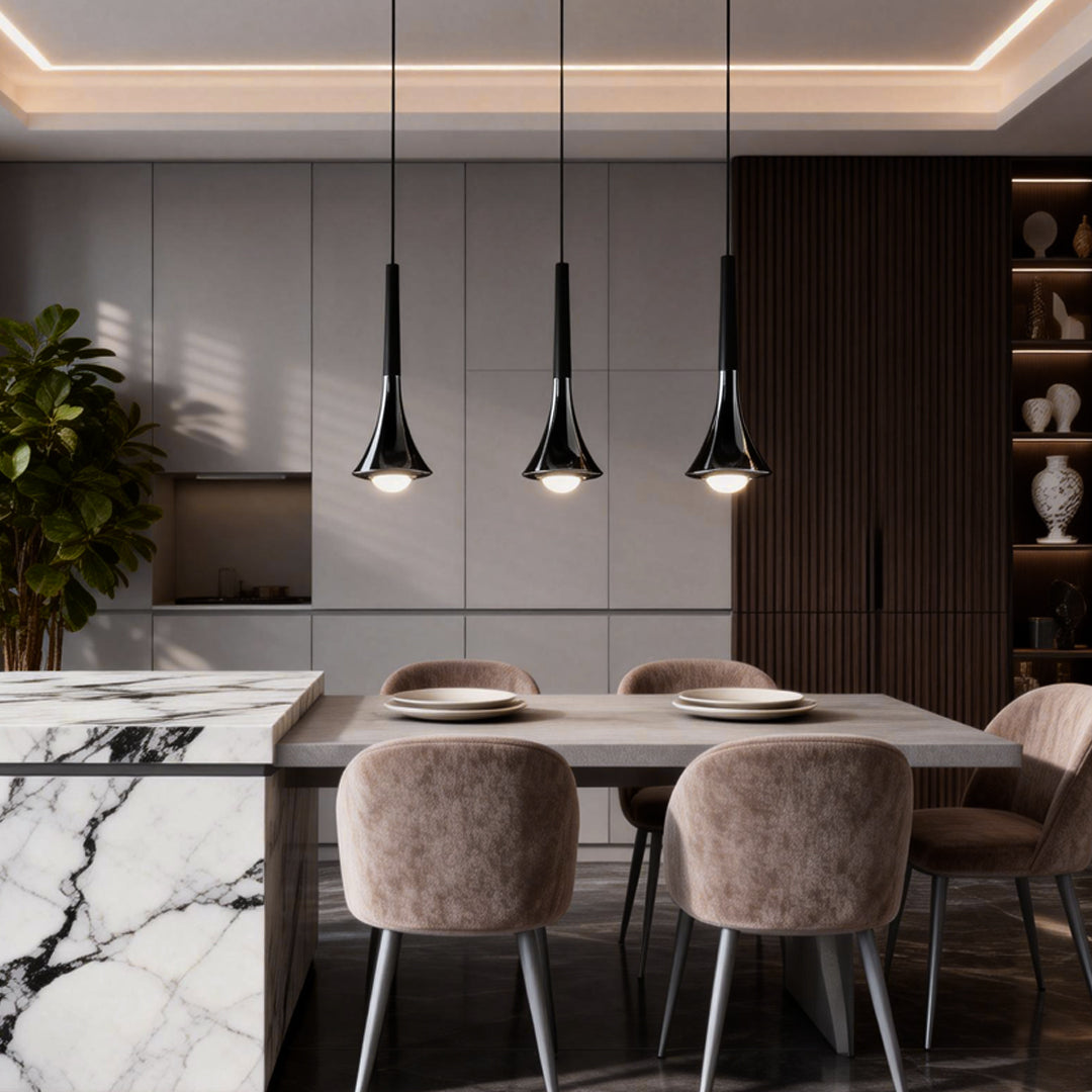 Contemporary Mini Pendant Lights Teardrop Metal Ceiling Light