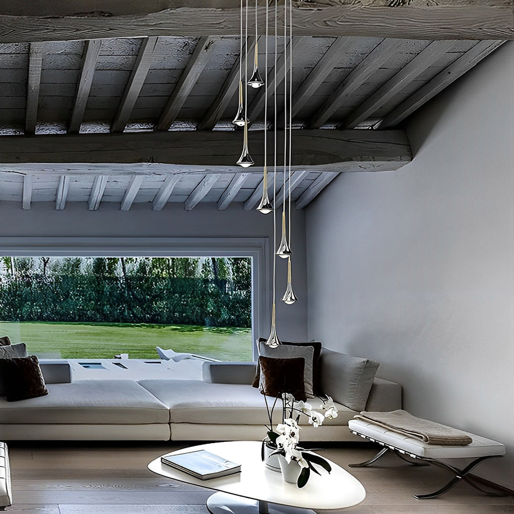 Contemporary Mini Pendant Lights Teardrop Metal Ceiling Light