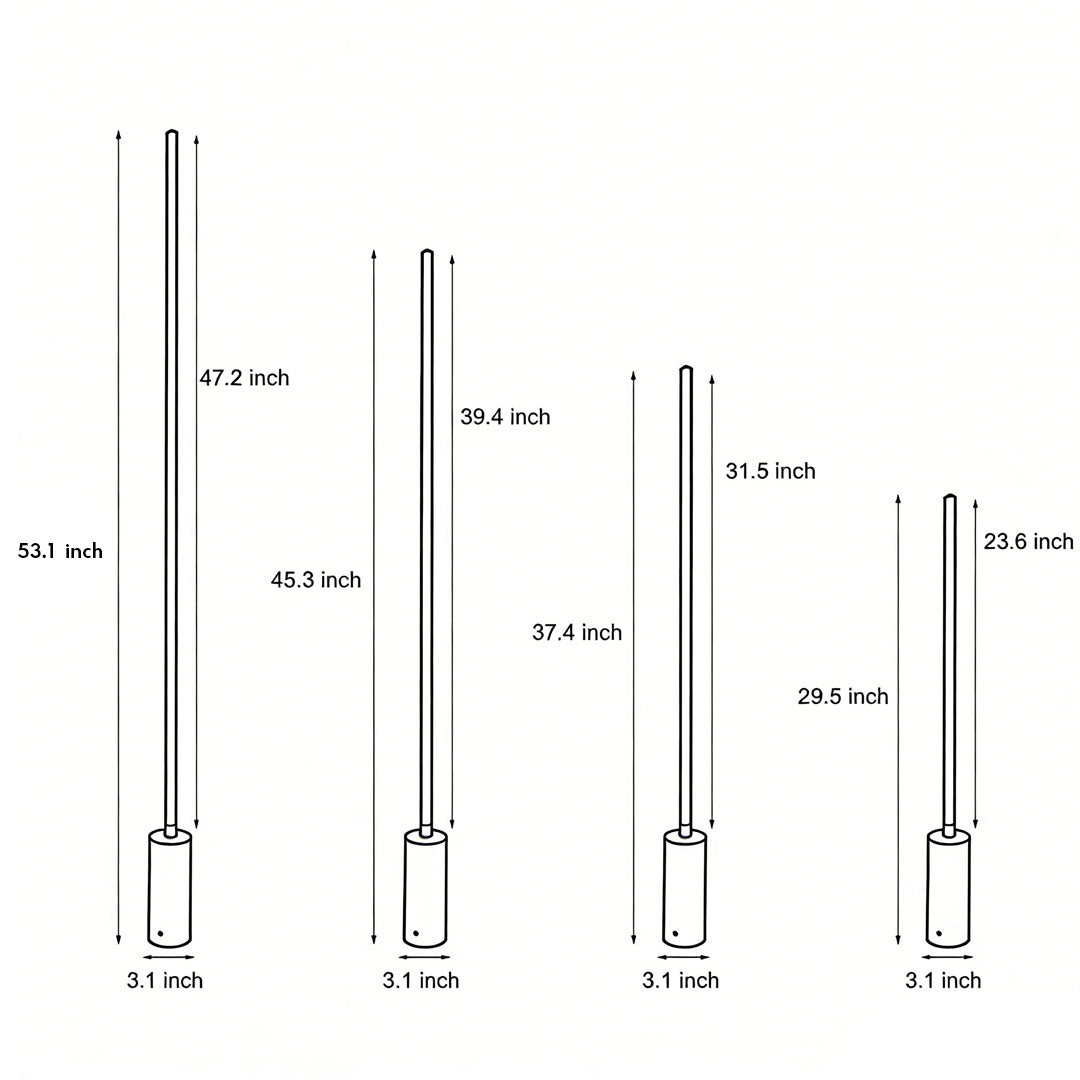 Contemporary Outdoor Floor Lamps Waterproof LED Linear Lamp