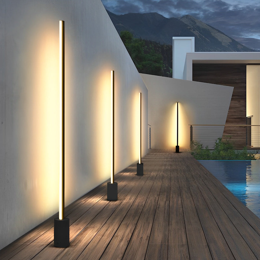 Contemporary Outdoor Floor Lamps Waterproof LED Linear Lamp