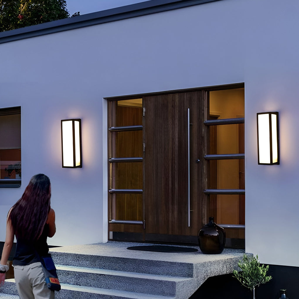 Contemporary Outdoor Wall Light Black LED Waterproof Light