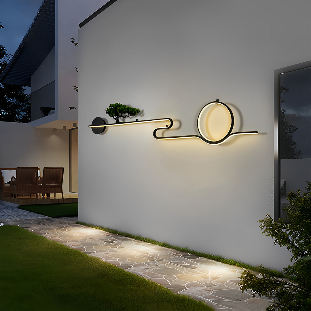 Outdoor Wall Lights Retro Tree Landscape Waterproof LED Wall Sconce