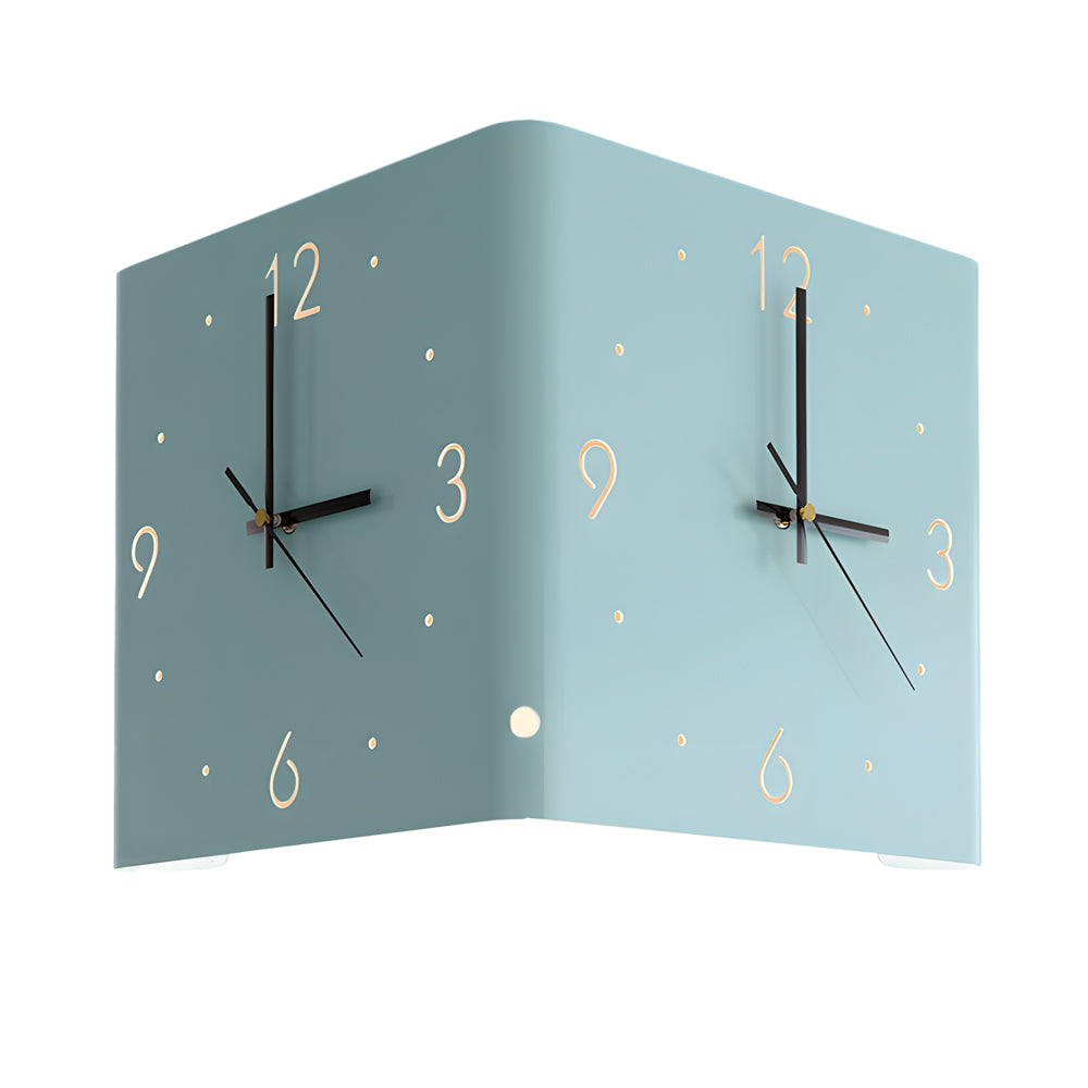 Wall Clock Lamp Modern Square Backlit Metal Light