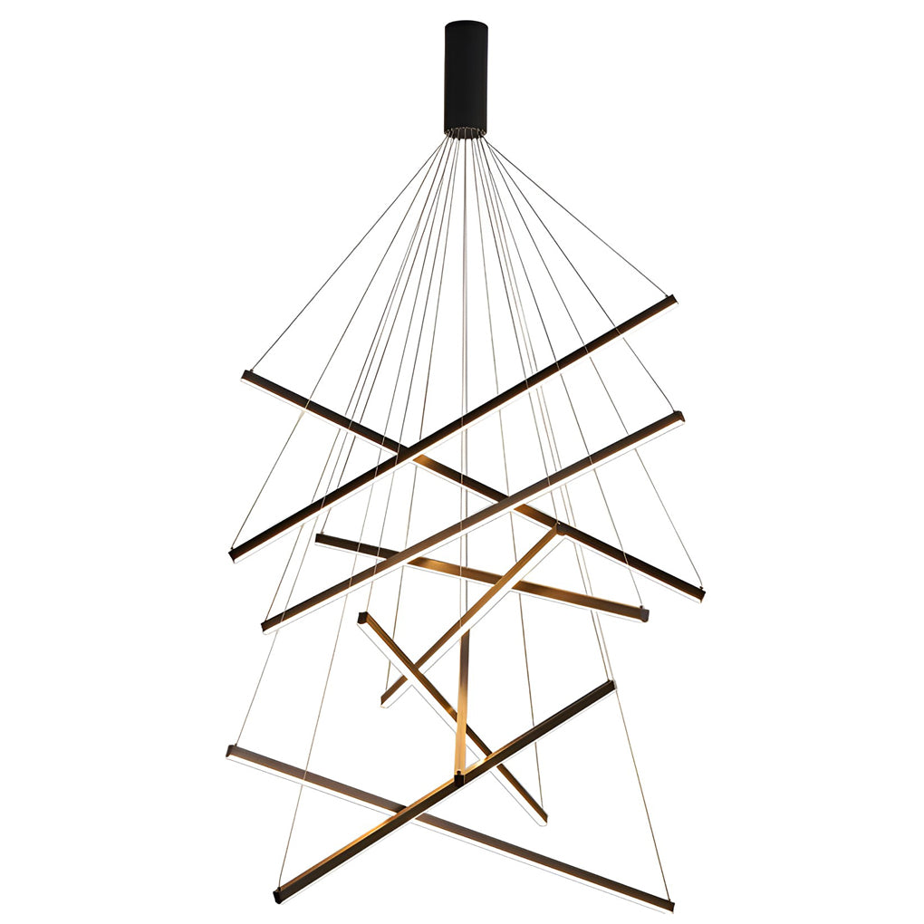 Criss Linear Chandelier Modern LED Black Ceiling Light