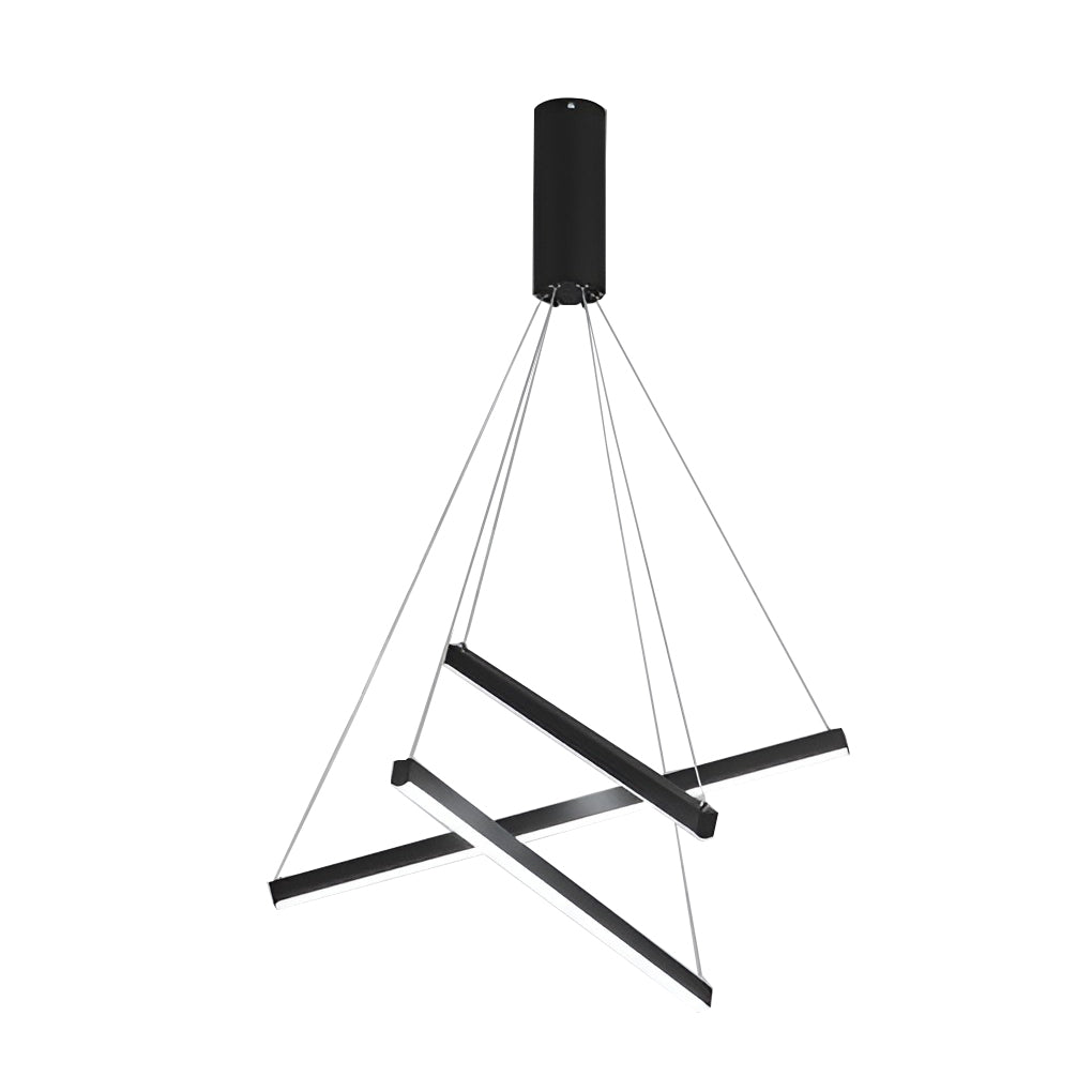 Criss Linear Chandelier Modern LED Black Ceiling Light