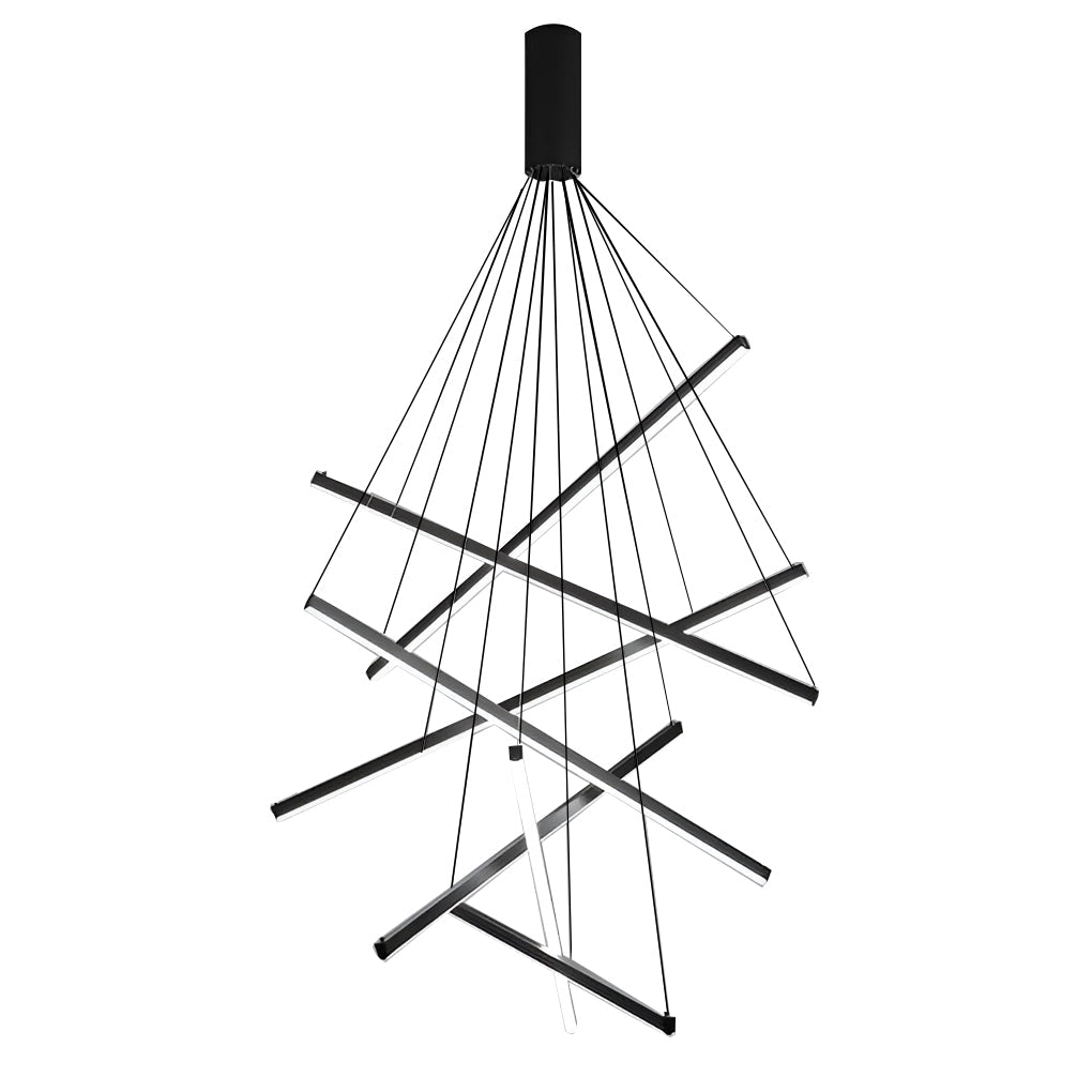 Criss Linear Chandelier Modern LED Black Ceiling Light