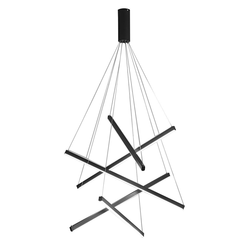 Criss Linear Chandelier Modern LED Black Ceiling Light