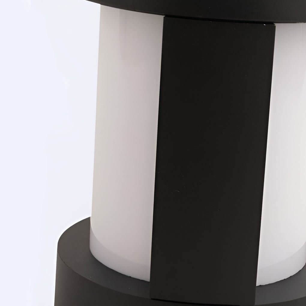 Bollard Landscape Lights Modern Black LED Cylindrical Light
