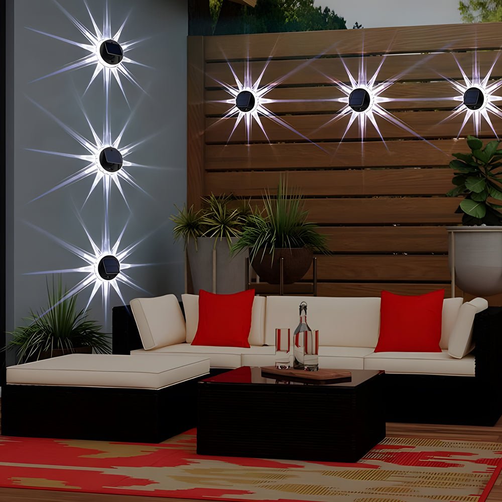 Outdoor Patio Solar Lights Petal Light Design Wall Lamp