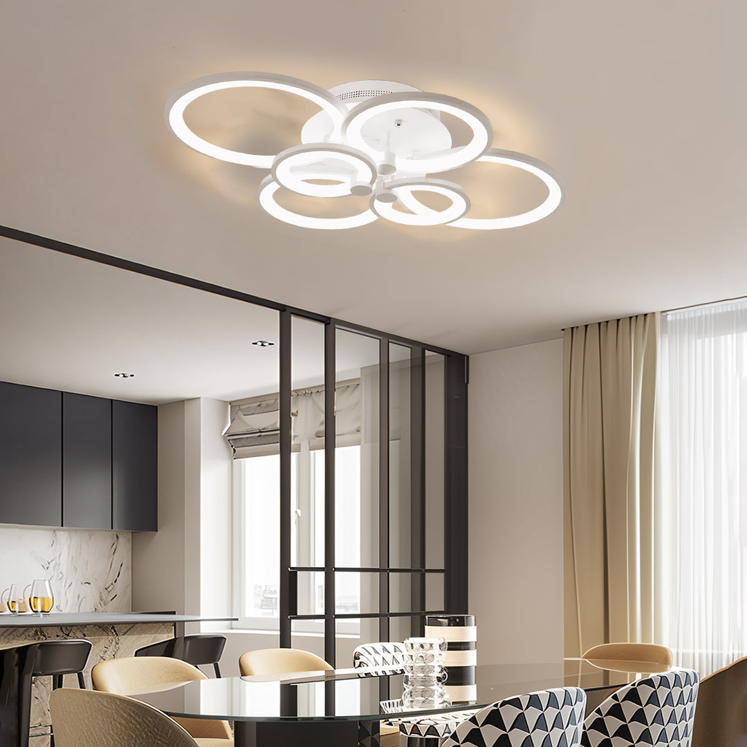 Multi Ring Ceiling Lights Elegant Unique Overlapping Rings Lamp