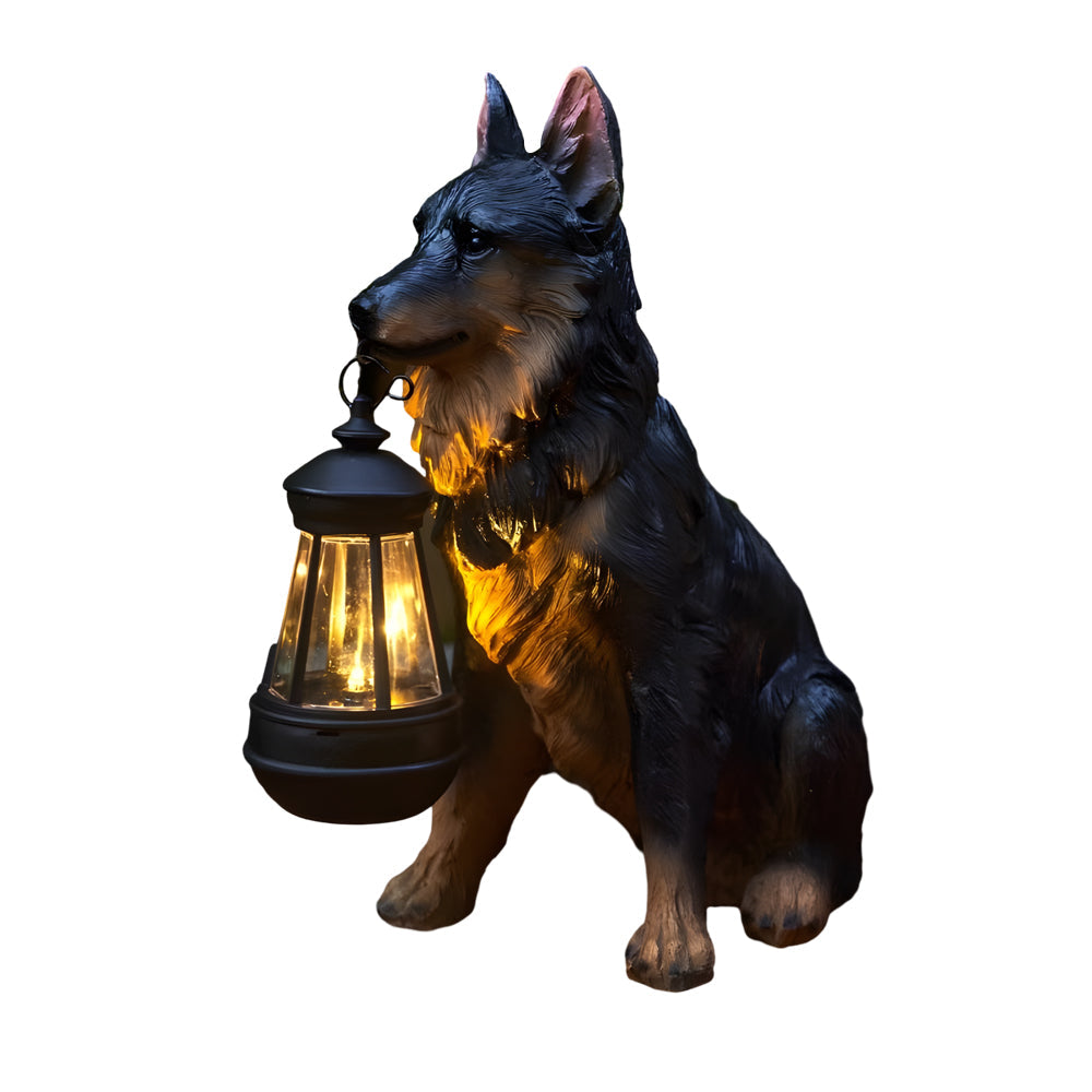 Dog Solar Light Statue Modern Resin Landscape Light