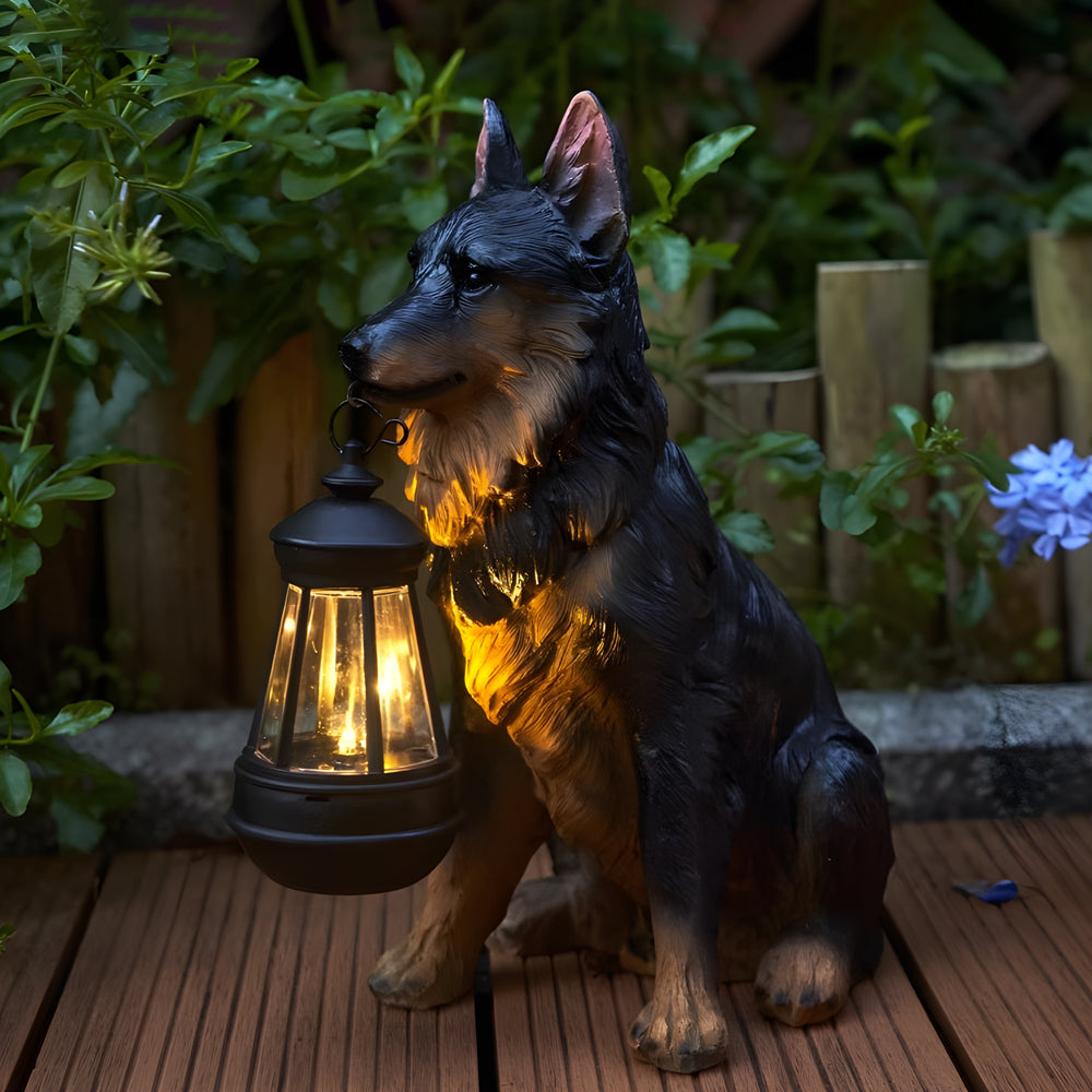 Dog Solar Light Statue Modern Resin Landscape Light