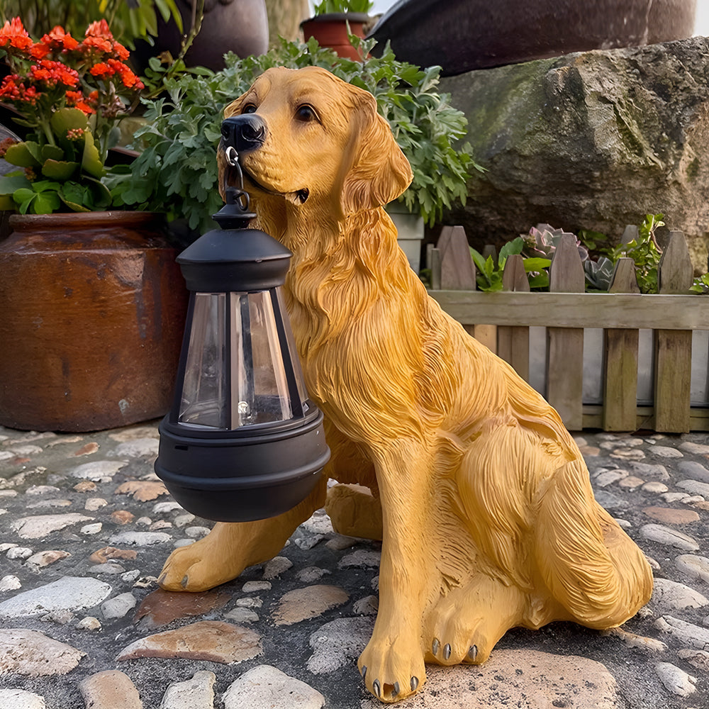 Dog Solar Light Statue Modern Resin Landscape Light