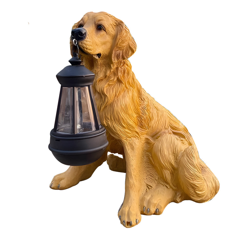 Dog Solar Light Statue Modern Resin Landscape Light