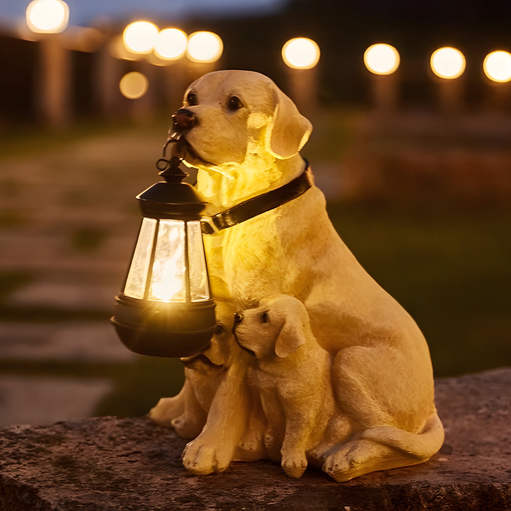 Dog Solar Light Statue Modern Resin Landscape Light