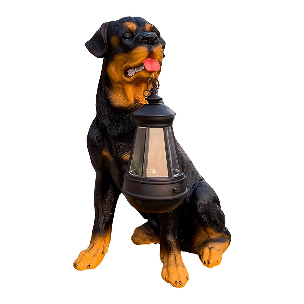 Dog Solar Light Statue Modern Resin Landscape Light