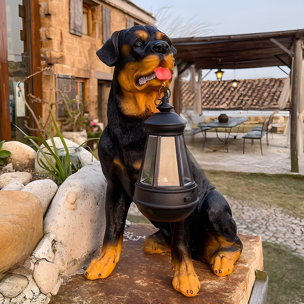 Dog Solar Light Statue Modern Resin Landscape Light