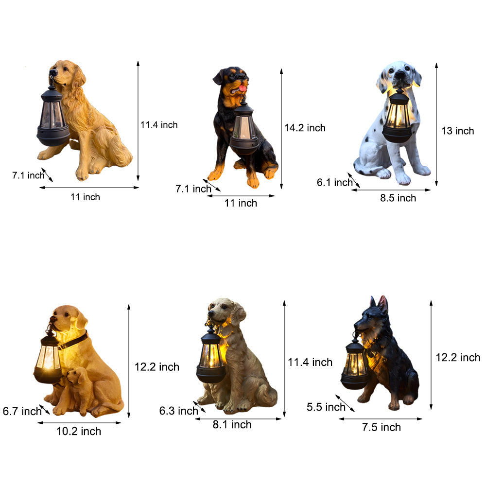 Dog Solar Light Statue Modern Resin Landscape Light