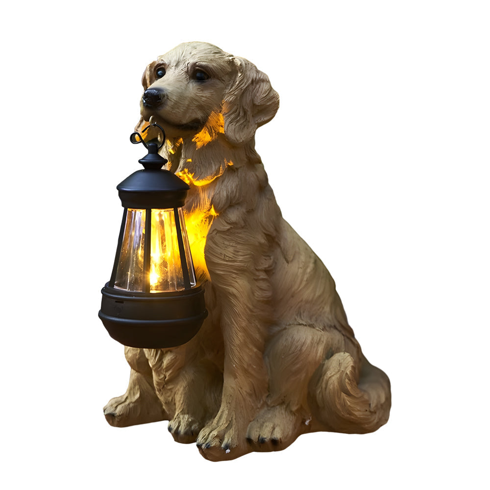 Dog Solar Light Statue Modern Resin Landscape Light