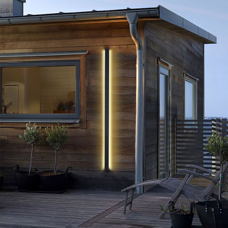Long Black Outdoor Lights Modern LED Linear Wall Light