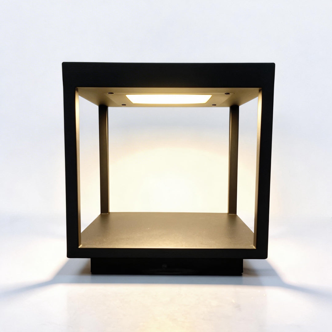 Concrete Pillar Lights Modern Open-Frame Square LED Light