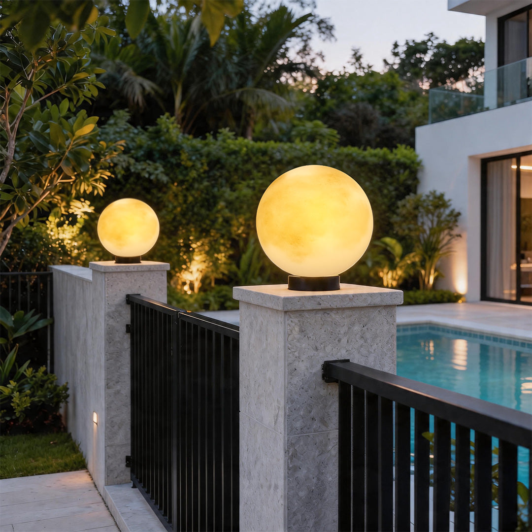 Moon Pillar Lights Modern Waterproof LED Resin Lamp