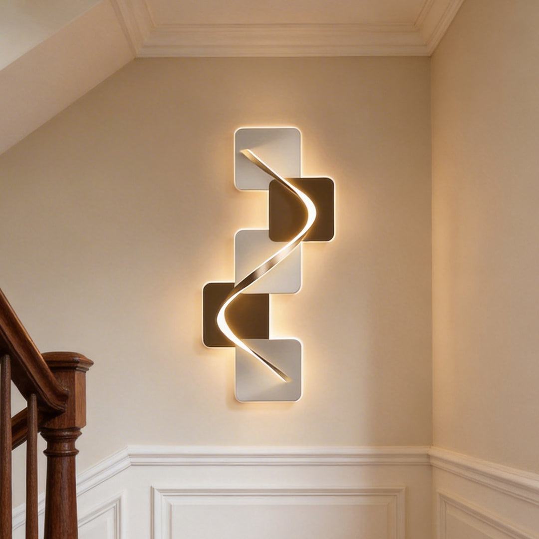Wave Pattern Wall Sconce Geometric LED Art Decorative Light