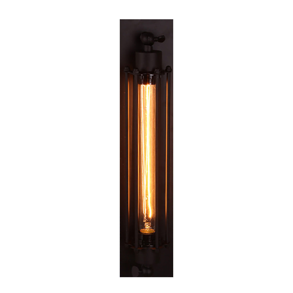 Vintage Industrial Wall Sconce Black Iron Linear Lamp