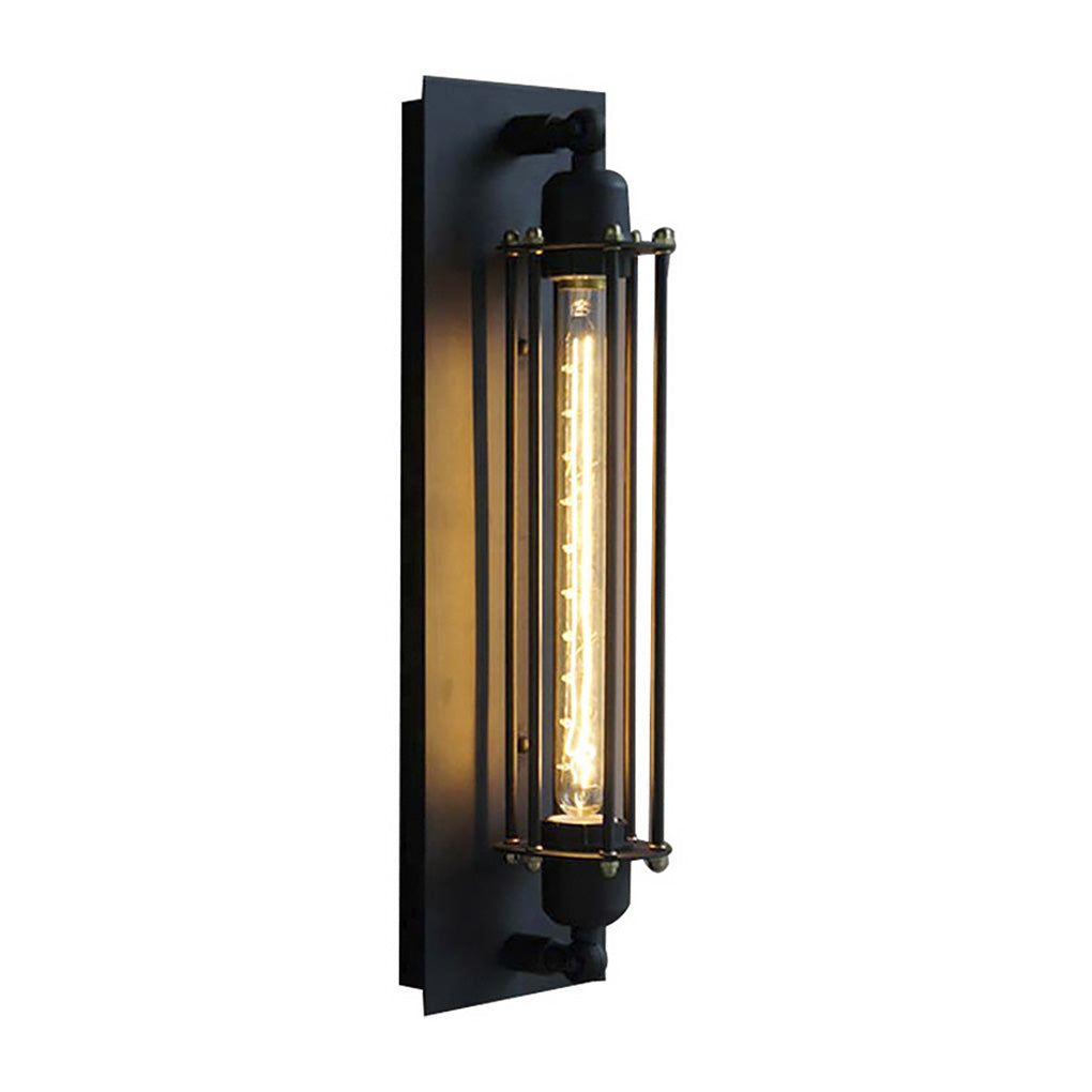 Vintage Industrial Wall Sconce Black Iron Linear Lamp