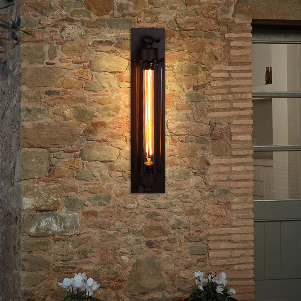 Vintage Industrial Wall Sconce Black Iron Linear Lamp