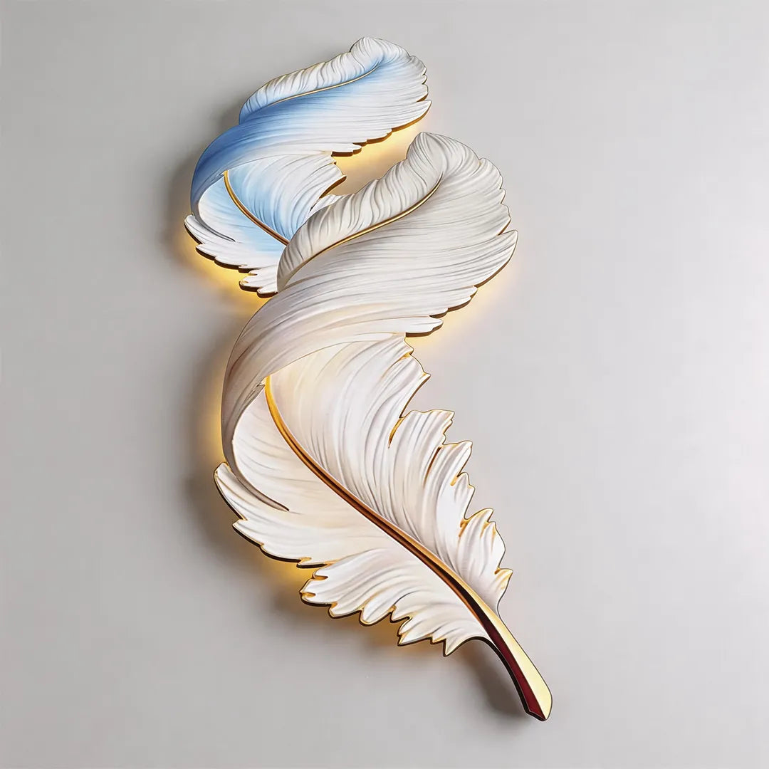 Feather Wall Decor Light Backlit Feather Art Wall Lamp With Remote