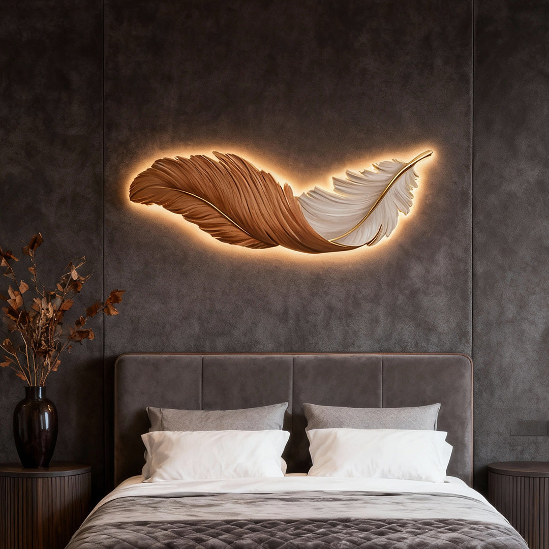 Feather Wall Lamp Modern Luxury Creative LED Art Deco Lamp