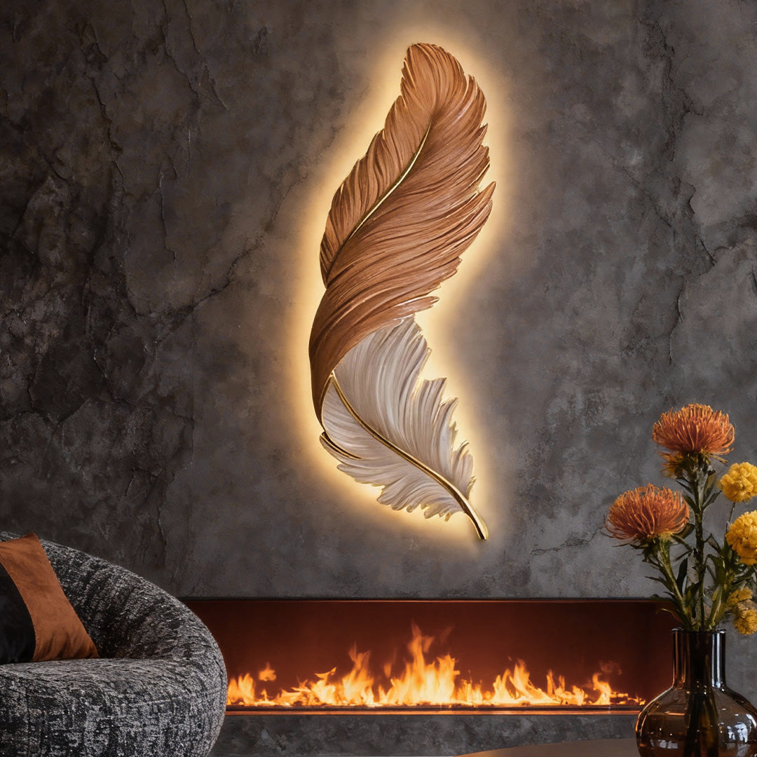 Feather Wall Lamp Modern Luxury Creative LED Art Deco Lamp