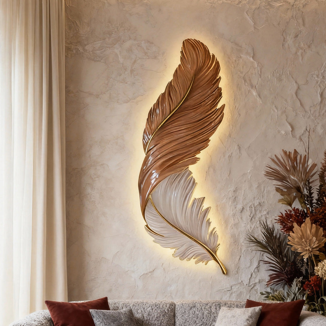 Feather Wall Lamp Modern Luxury Creative LED Art Deco Lamp