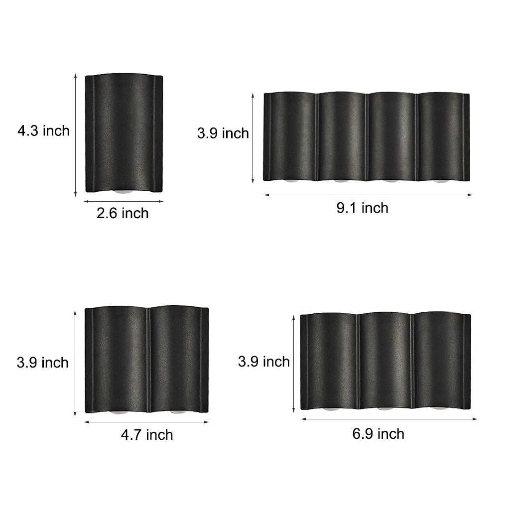 Up and down Outdoor Wall Lights Modern Wave-Shaped LED Light