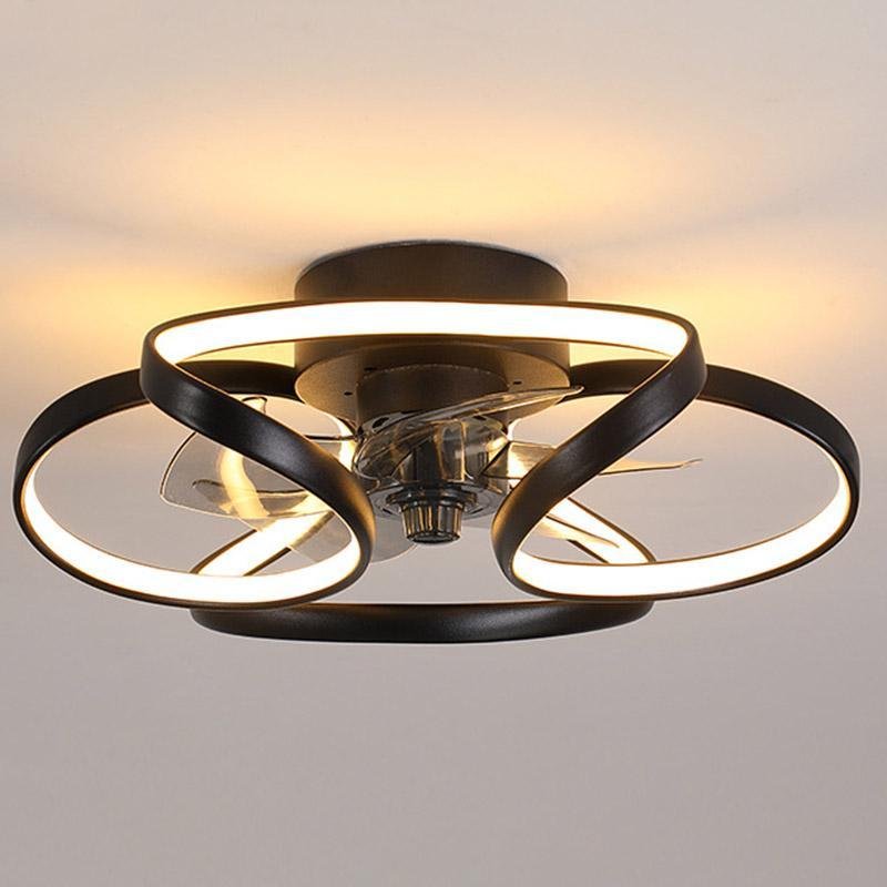 Flower Ceiling Fan with Light Modern LED Recessed Light
